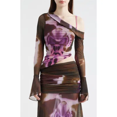 Feners Susurro Print Off The Shoulder Top In Multi