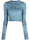 Feng Chen Wang Oberteil Mit Abstraktem Print In Blue