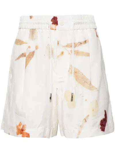 FENG CHEN WANG ABSTRACT-PRINT DRAWSTRING SHORTS