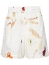 Feng Chen Wang Abstract-print Drawstring Shorts In Weiss