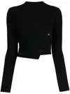 Feng Chen Wang Black Ribbed Sweater In Black