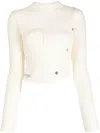 Feng Chen Wang Off-white Ribbed Sweater In White
