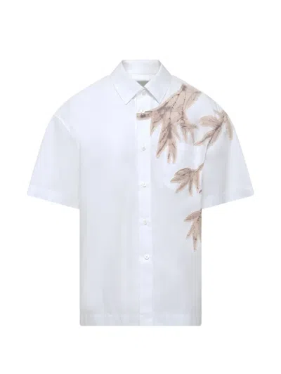 Feng Chen Wang Bamboo Printed Short Sleeve Shirt In White