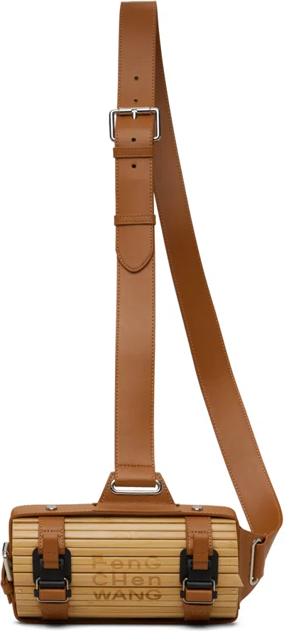 Feng Chen Wang Beige & Brown Bamboo Crossbody Bag