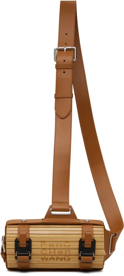 Feng Chen Wang Beige & Brown Bamboo Crossbody Bag