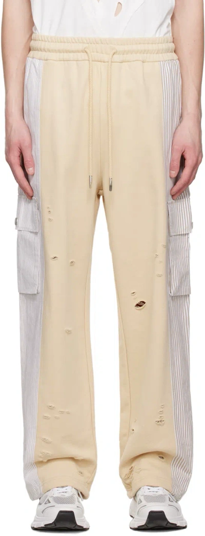Feng Chen Wang Beige Paneled Sweatpants