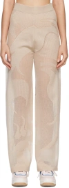 Feng Chen Wang Beige Phoenix Trousers In Beige