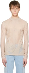 Feng Chen Wang Beige Phoenix Turtleneck In Beige