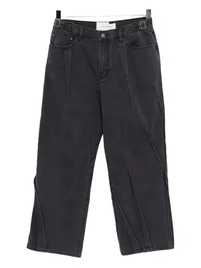 Feng Chen Wang Belt-detail Jeans In Black