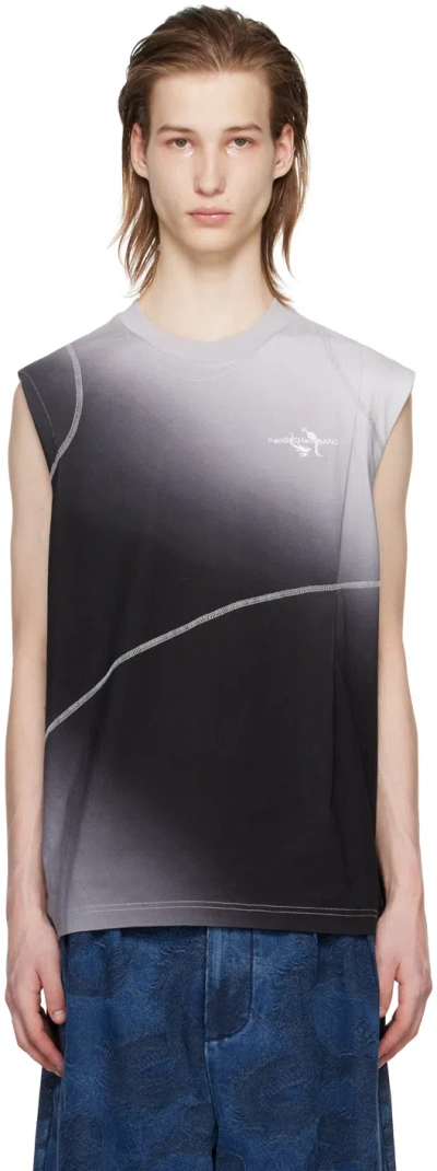 Feng Chen Wang Black & Gray Deconstructed Tank Top In Black/gray