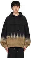 Feng Chen Wang Raw-cut Finish Hoodie In Black/khaki