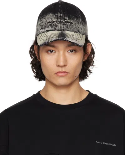 Feng Chen Wang Black & White Gradient Baseball Cap In Black/white