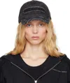 Feng Chen Wang Black Denim Baseball Cap In Black
