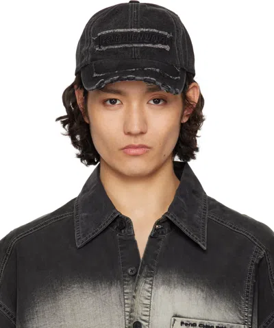 Feng Chen Wang Black Denim Baseball Cap