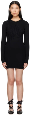 Feng Chen Wang Black Layered Minidress In Black
