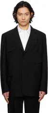 Feng Chen Wang Black Multi Slash Blazer In Black