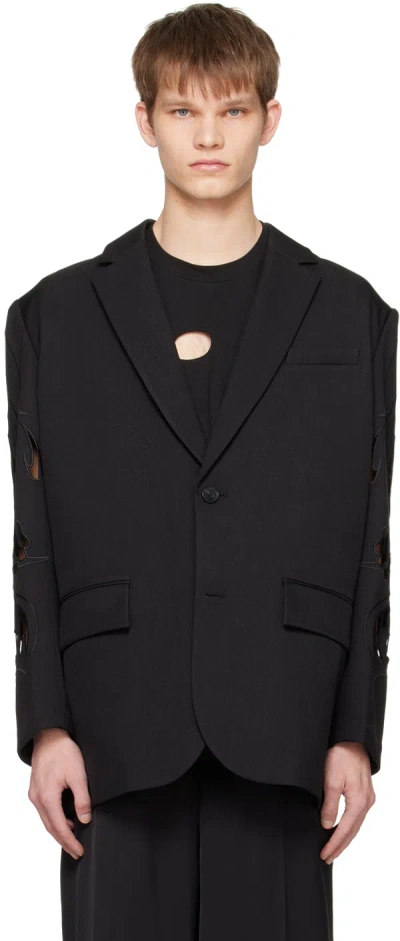 Feng Chen Wang Black Phoenix Cutout Blazer