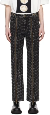 FENG CHEN WANG BLACK PLEATED JEANS