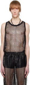 Feng Chen Wang Black Sequin Tank Top In Black