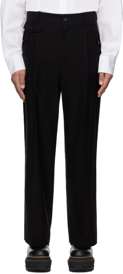 Feng Chen Wang Black Slashed Wide Trousers