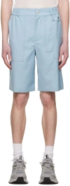 Feng Chen Wang Blue Panel Shorts In Blue