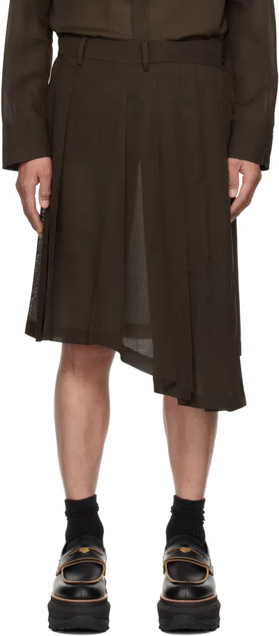 Feng Chen Wang Brown Pleated Skirt