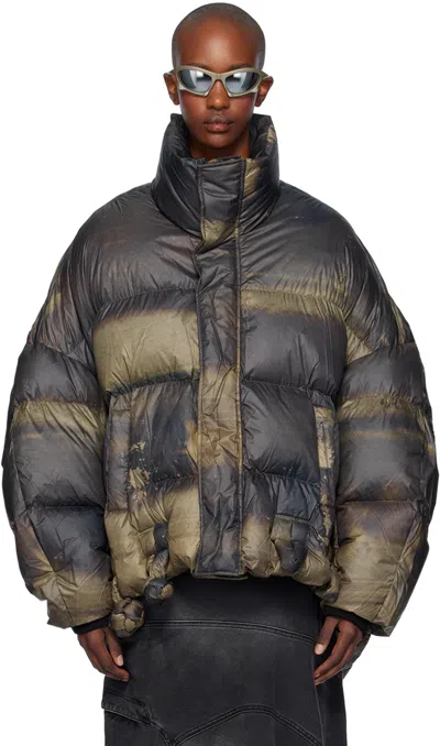 Feng Chen Wang Brown Printed Down Jacket