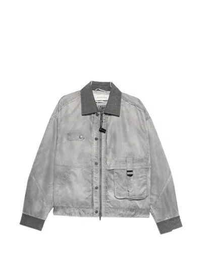 Feng Chen Wang Button-detail Bomber Jacket In Gray