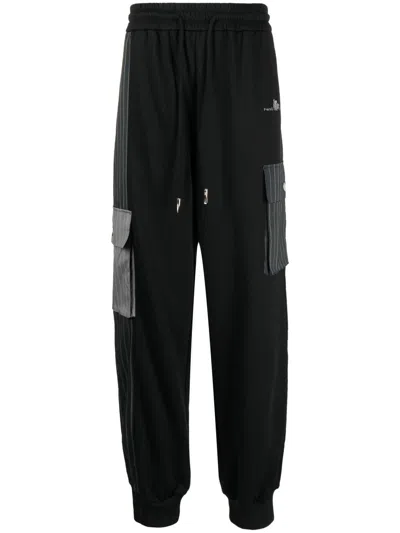 Feng Chen Wang Cargo Panelled Trousers In Black