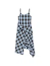 Feng Chen Wang Check-pattern Midi Dress In Blue