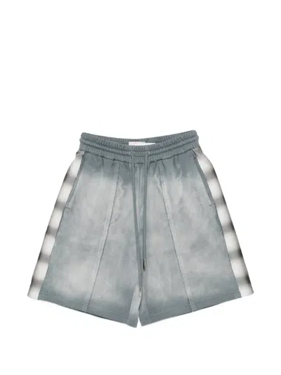 Feng Chen Wang Check-trim Shorts In Gray