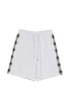Feng Chen Wang Checked-panel Track Shorts In White