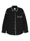 Feng Chen Wang Contrast-trim Shirt In Black