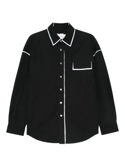Feng Chen Wang Contrast-trim Shirt In Black