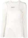 Feng Chen Wang White Double Panel Blouse In Weiss