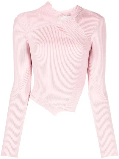 Feng Chen Wang Cut-out Detailing Ribbed-knit Jumper In Pink