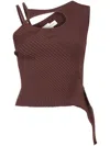 Feng Chen Wang Cut-out Knitted Top In Brown
