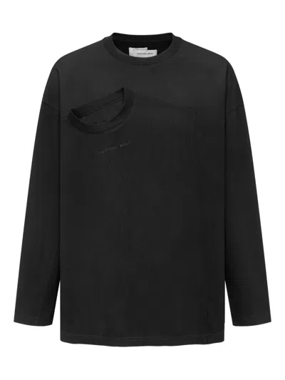 Feng Chen Wang Cutout Long-sleeve T-shirt In Black