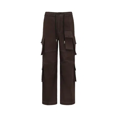Pre-owned Feng Chen Wang Deconstructed Cargo Trousers 'dark Brown' | Men's Size M