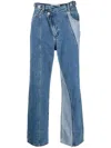 Feng Chen Wang Blue Paneled Jeans In Blue