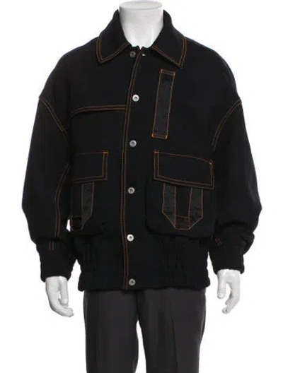 Pre-owned Feng Chen Wang Denim Jacket In Black
