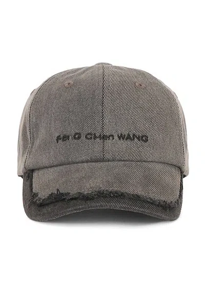 Feng Chen Wang Denim Spliced Baseball Cap In Grey