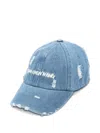 Feng Chen Wang Distressed Denim Cap In Blue