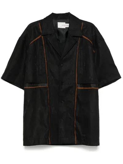 Feng Chen Wang Hemd Im Patchwork-design In Schwarz