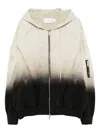 Feng Chen Wang Distressed Zip-up Hoodie In Neutral