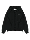 Feng Chen Wang Distressed Zip-up Hoodie In Black