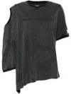 Feng Chen Wang Black Deconstructed Double Collar T-shirt In Black