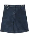 Feng Chen Wang Dragon Jacquard Denim Shirt In Blue