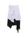 Feng Chen Wang Draped Panel Midi Skirt In Blue