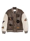 Feng Chen Wang Embroidered-patch Bomber Jacket In Brown